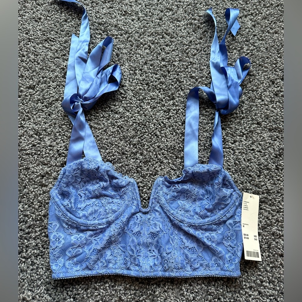 NWT Womens Urban Outfitters Blue Corset Size M